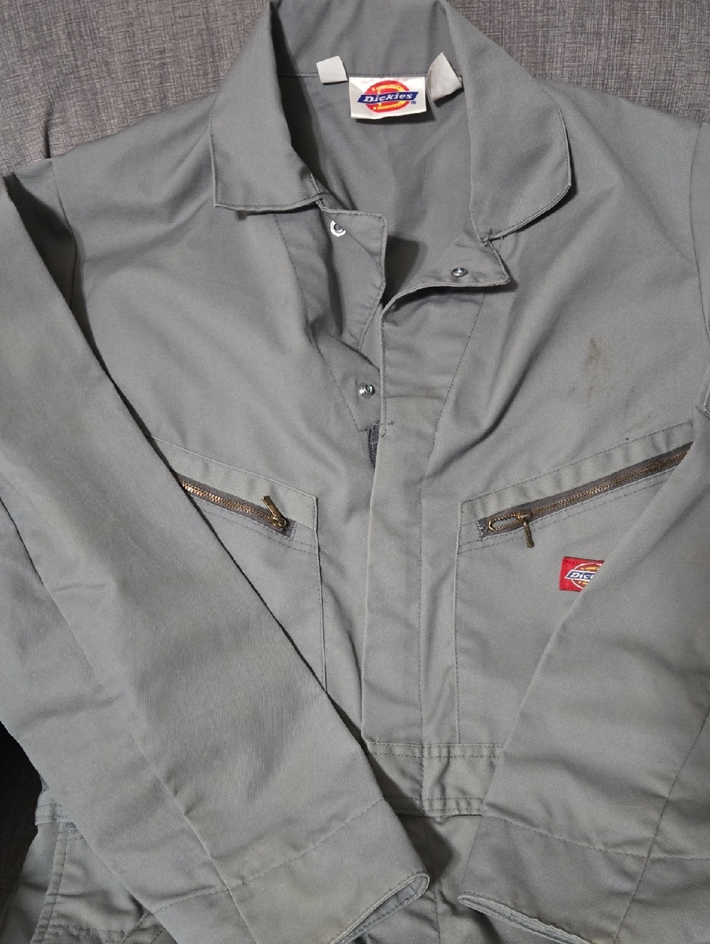 Dickies Men’s Gray Coveralls with Zip Pockets